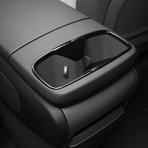 Carbon Fiber Style Seat Cup Trough Patch ABS Rear Passenger Water Cup Frame Patch Compatible with Kia EV9 Accessories(A)