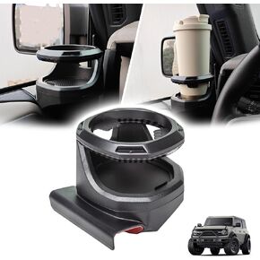Front Door Cup Holder Fit for 2021-2023 Ford Bronco 2/4-Door Excluding Sport, Front Window Cup Holder, Car Interior Accessories, Carbon Fiber, Left Side