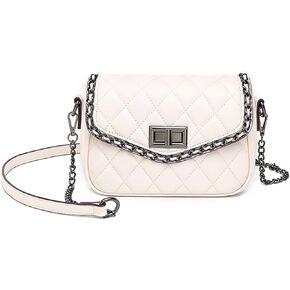 Small Quilted Crossbody Purse for Women Trendy Soft Vegan Leather Shoulder Wallet Purse Chain Cross Body Flap Bag