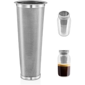 فلتر القهوة الباردة لبرطمان ماسون واسع الفم، فلتر من الفولاذ المقاوم للصدأ 304، شبكة فائقة الدقة للمشروبات الباردة، القهوة المثلجة والشاي المثلج، 2 لتر من برطمانات ميسون ذات الفم العريض in Kuwait