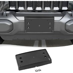 Voodonala for Jeep Wrangler JK JKU Front Plate License Bracket Front License Hanging Kits Compatible with Jeep Wrangler JK JKU 2012-2018