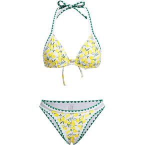 Verdusa Women's Color Block High Cut 2 Piece Bikini Sets Swimwear Bathing Suits