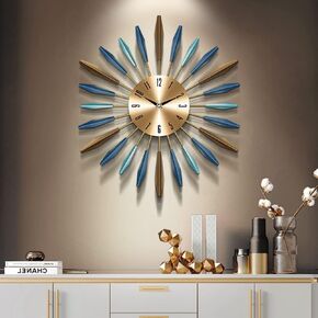 Large Wall Clock for Living Room Decor Gold Modern Silent Kitchen Big Wall Watch Clock for Bedroom Decorative Office Non Ticking Wall Decor 24 Inch