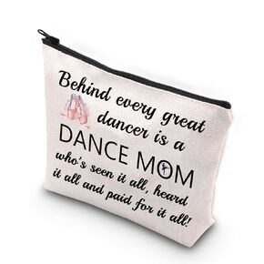Dance Mom Tote Bag Thank You Gifts for Dance Teacher Behind Every Great Dancer is a Dance Mom Shoulder Bag Dance Instructor Handbag(BLK-Dance mom tote)