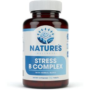 Vitamin B Complex Stress Relief | All Natural Mood Enhancer and Stress Support Supplement | Stress B Complex with Herbal Extract Blend Plus Vitamin C, PABA, and Choline