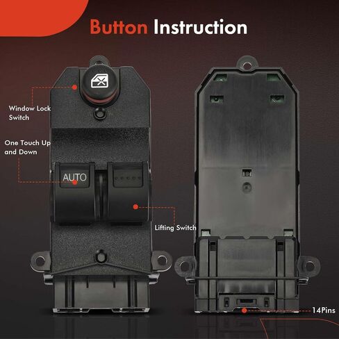 A-Premium Master Power Window Switch Compatible with Honda Element 2003-2011, Front Left Driver Side, Replace# 35750SCVA01ZA in Saudi Arabia