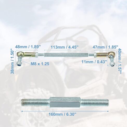X AUTOHAUX M8 80mm Steering Tie Rod Ball Joint for 50cc 70cc 90cc 110cc 125cc 150cc 200cc 250cc ATV Four Wheeler Quad Steering Suspension in Saudi Arabia