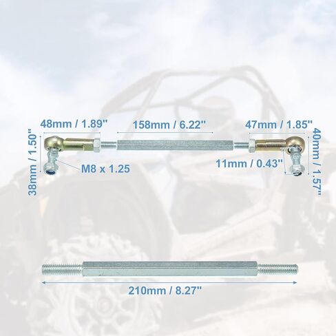 X AUTOHAUX M8 80mm Steering Tie Rod Ball Joint for 50cc 70cc 90cc 110cc 125cc 150cc 200cc 250cc ATV Four Wheeler Quad Steering Suspension in Saudi Arabia