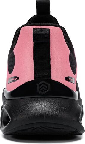 أحذية LARNMERN ذات مقدمة فولاذية عريضة للنساء للعمل مقاومة للكسر وغير قابلة للتدمير، أحذية رياضية للتنس خفيفة الوزن وملونة وعصرية (8، وردي خوخي) in Kuwait