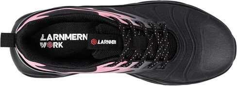 أحذية LARNMERN ذات مقدمة فولاذية عريضة للنساء للعمل مقاومة للكسر وغير قابلة للتدمير، أحذية رياضية للتنس خفيفة الوزن وملونة وعصرية (8، وردي خوخي) in Kuwait