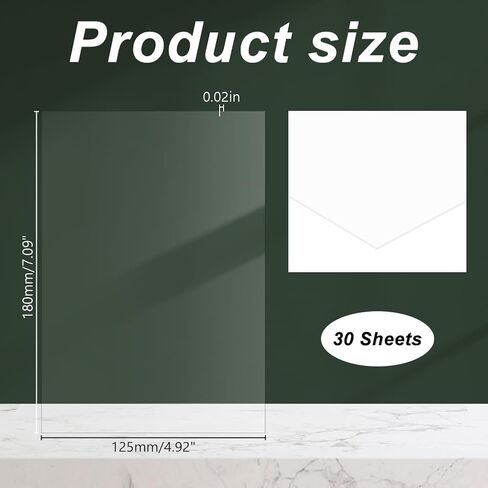 AHANDMAKER 30Pcs Clear Flexible Plastic Sheet, 5" x 7" Plastic Board with Protective Paper for Craft, Modeling Projects, Picture Frames, Paintings, DIY Display Projects in Saudi Arabia