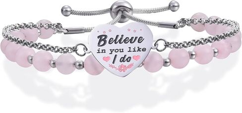 Inspirational Bracelet for Women Adjustable Double Layer Charm Bracalet for Birthday Christmas Holy Communion Gifts Girls Mother Grandmother Engraving BELIEVE IN YOU LIKE I DO… in Saudi Arabia