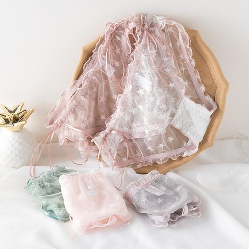 ملابس داخلية نسائية من الدانتيل، سراويل داخلية قطنية مثيرة بيكيني بطباعة نجمة لامعة، 6 قطع in Kuwait