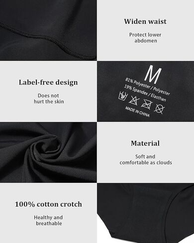 LEVAO 3 عبوات ملابس داخلية للنساء عالية الخصر بدون خياطة ملابس داخلية بيكيني للسيدات تغطية كاملة S-XXL in Kuwait