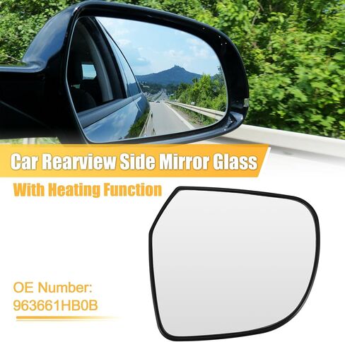 X AUTOHAUX Car Left Side Rearview Heated Mirror Glass with Backing Plate for Nissan Micra K13 2014 No.963661HB0B in Saudi Arabia