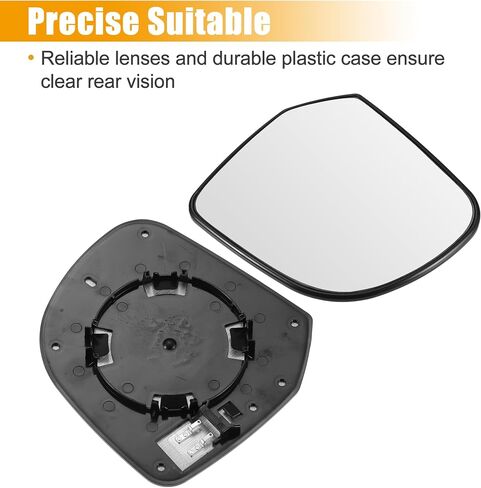 X AUTOHAUX Car Left Side Rearview Heated Mirror Glass with Backing Plate for Nissan Micra K13 2014 No.963661HB0B in Saudi Arabia