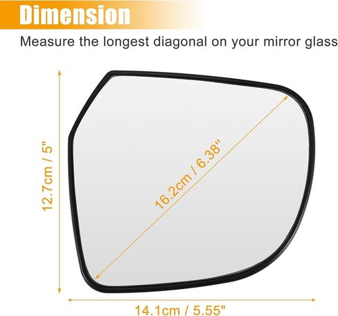 X AUTOHAUX Car Left Side Rearview Heated Mirror Glass with Backing Plate for Nissan Micra K13 2014 No.963661HB0B in Saudi Arabia
