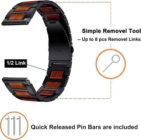 YEEJOK Compatible for Samsung Galaxy Watch 6/5/4/3 Bands,Galaxy Watch 6 Classic Bands 47mm 43mm,Galaxy Watch 5 Pro Bands, 20mm 22mm Metal Watch Strap Replacement for Men Women in Saudi Arabia