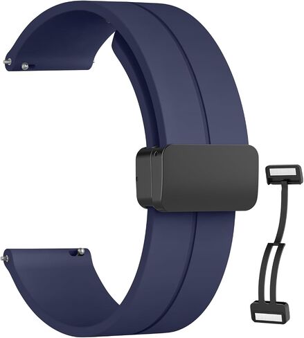 Magnetic Silicone Watch Band for Garmin Vivoactive 5 / Garmin Vivoactive 3 Watch Band, Garmin Vivomove 3 / Garmin Approach Bands,Magnet Folding Buckle Replacement Sport Strap for Men Women in Saudi Arabia