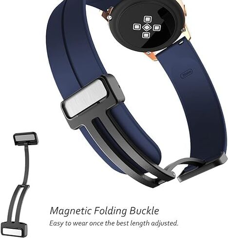 Magnetic Silicone Watch Band for Garmin Vivoactive 5 / Garmin Vivoactive 3 Watch Band, Garmin Vivomove 3 / Garmin Approach Bands,Magnet Folding Buckle Replacement Sport Strap for Men Women in Saudi Arabia