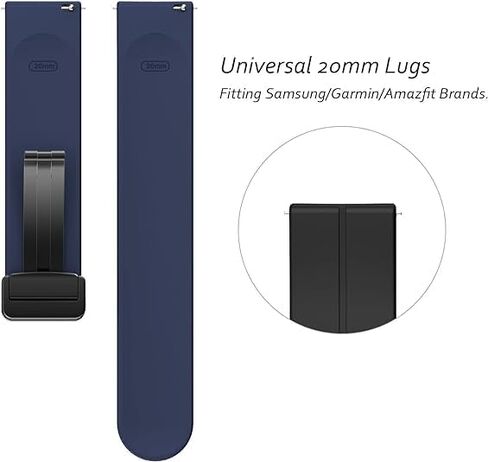 Magnetic Silicone Watch Band for Garmin Vivoactive 5 / Garmin Vivoactive 3 Watch Band, Garmin Vivomove 3 / Garmin Approach Bands,Magnet Folding Buckle Replacement Sport Strap for Men Women in Saudi Arabia
