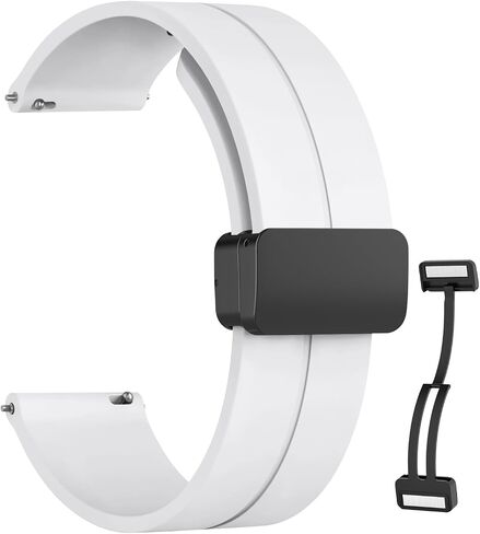 Magnetic Silicone Watch Band for Garmin Vivoactive 5 / Garmin Vivoactive 3 Watch Band, Garmin Vivomove 3 / Garmin Approach Bands,Magnet Folding Buckle Replacement Sport Strap for Men Women in Saudi Arabia