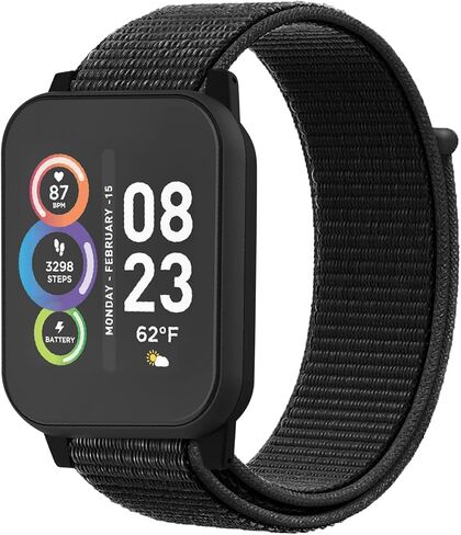 BlackPro متوافق مع iTech Fusion 2 / iTech Fusion 2R Watch Bands، تصميم بخطاف وحلقة من النايلون، مسامي وقابل للتعديل مع دبابيس سريعة الفك in Kuwait