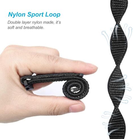 BlackPro متوافق مع iTech Fusion 2 / iTech Fusion 2R Watch Bands، تصميم بخطاف وحلقة من النايلون، مسامي وقابل للتعديل مع دبابيس سريعة الفك in Kuwait