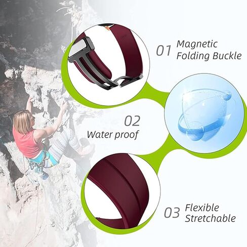 حزام ساعة سيليكون مغناطيسي لساعة Garmin Vivoactive 5 / Garmin Vivoactive 3، Garmin Vivomove 3 / Garmin Approach Bands، حزام رياضي بديل بإبزيم مغناطيسي قابل للطي للرجال والنساء in Saudi Arabia