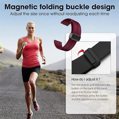 حزام ساعة سيليكون مغناطيسي لساعة Garmin Vivoactive 5 / Garmin Vivoactive 3، Garmin Vivomove 3 / Garmin Approach Bands، حزام رياضي بديل بإبزيم مغناطيسي قابل للطي للرجال والنساء in Saudi Arabia