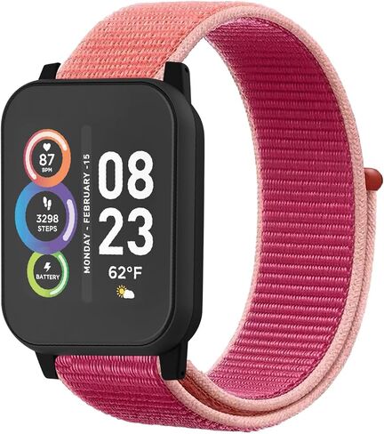 BlackPro متوافق مع iTech Fusion 2 / iTech Fusion 2R Watch Bands، تصميم بخطاف وحلقة من النايلون، مسامي وقابل للتعديل مع دبابيس سريعة الفك in Kuwait