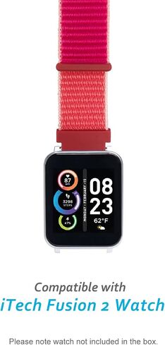 BlackPro متوافق مع iTech Fusion 2 / iTech Fusion 2R Watch Bands، تصميم بخطاف وحلقة من النايلون، مسامي وقابل للتعديل مع دبابيس سريعة الفك in Kuwait