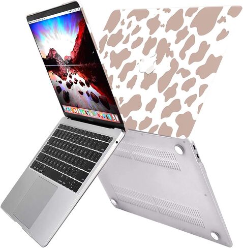 متوافق مع حافظة MacBook pro مقاس 13 بوصة، 2020 2019 2018 2017 2016 (A2338 M1/A2159/A2251/A2289/A1989/A1706) مع معرف اللمس وحزمة من واقيات لوحة المفاتيح، غطاء صلب للكمبيوتر المحمول (بقرة بنية) in Kuwait
