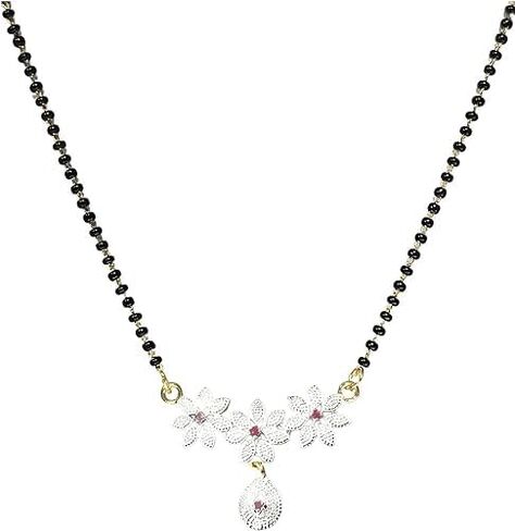 multi flower Traditional Ethnic AD Mangalsutra Chain Pendant for Women Gifts for Women Valentines Gift.., Small, Black in Saudi Arabia