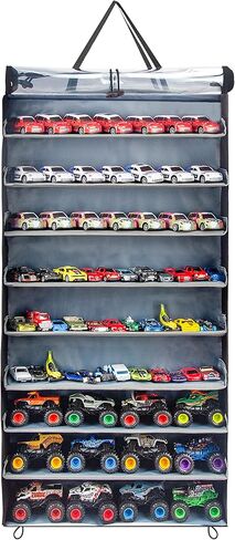 KISLANE Display Case Compatible with Hot Wheels Cars, Matchbox Cars, Monster Jam Trucks, Dustproof Hanging Display Case for Hot Wheels, Matchbox Cars, Monster Jam Trucks (Rectangular-Black) in Saudi Arabia