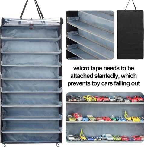 KISLANE Display Case Compatible with Hot Wheels Cars, Matchbox Cars, Monster Jam Trucks, Dustproof Hanging Display Case for Hot Wheels, Matchbox Cars, Monster Jam Trucks (Rectangular-Black) in Saudi Arabia