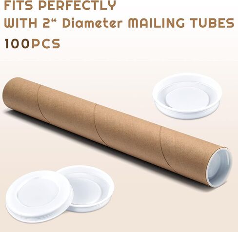 100 Pieces Mailing Tubes Plastic End Caps Cardboard Shipping Tube End Caps Plastic White End Caps for Mailing Tubes, Round (2 Inch) in Saudi Arabia