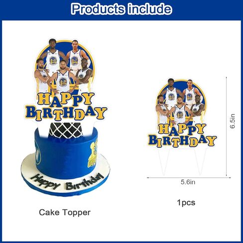 37Pack Golden State Basketball Team Cake Decorations,Warriors Party Supplies with 36pcs Cupcake Toppers, 1pcs Big Cake Topper for Basketball Birthday Party Supplies in Saudi Arabia