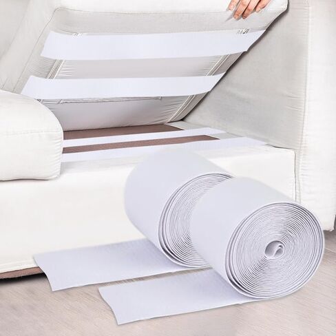 Heavy Duty Adhesive Hook and Loop Tape, 4.33"x 20 Feet Roll, Mattress Gripper, Couch Cushion Support, Cushion Grip, No Punching Wall Hanging Strips, Mattress Slide Stopper (Black) in Saudi Arabia