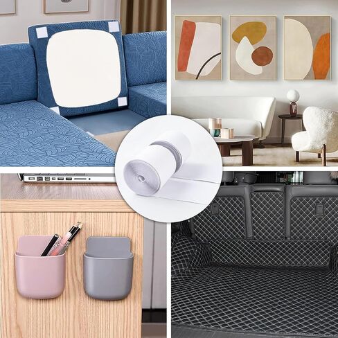 Heavy Duty Adhesive Hook and Loop Tape, 4.33"x 20 Feet Roll, Mattress Gripper, Couch Cushion Support, Cushion Grip, No Punching Wall Hanging Strips, Mattress Slide Stopper (Black) in Saudi Arabia