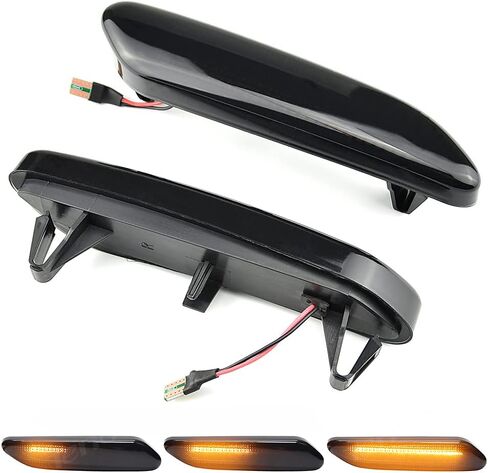 Sequential Front Fender Side Marker Turn Signal Light Led Repeater Indicator Blinker Lamp Compatible with MINI Cooper R60 COUNTRYMAN R61 PACEMAN, Clear Lens Amber Color in Saudi Arabia