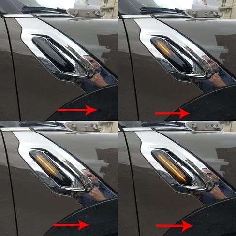 Sequential Front Fender Side Marker Turn Signal Light Led Repeater Indicator Blinker Lamp Compatible with MINI Cooper R60 COUNTRYMAN R61 PACEMAN, Clear Lens Amber Color in Saudi Arabia