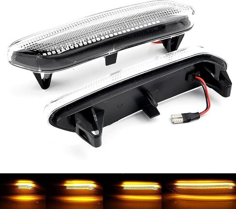 Sequential Front Fender Side Marker Turn Signal Light Led Repeater Indicator Blinker Lamp Compatible with MINI Cooper R60 COUNTRYMAN R61 PACEMAN, Clear Lens Amber Color in Saudi Arabia