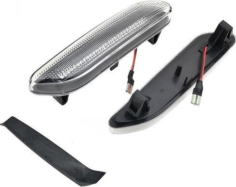 Sequential Front Fender Side Marker Turn Signal Light Led Repeater Indicator Blinker Lamp Compatible with MINI Cooper R60 COUNTRYMAN R61 PACEMAN, Clear Lens Amber Color in Saudi Arabia