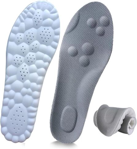 4D Cloud Technology Insole, Cloudstride 4D Insoles, Super Soft 4D Insoles, Acupoint Massage Insole for Foot (All Black, Men 4-4.5/Women 5.5-6) in Saudi Arabia