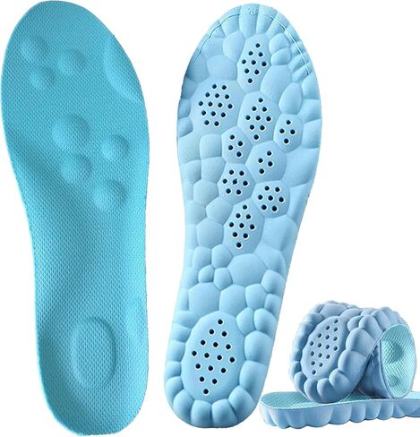 4D Cloud Technology Insole, Cloudstride 4D Insoles, Super Soft 4D Insoles, Acupoint Massage Insole for Foot (All Black, Men 4-4.5/Women 5.5-6) in Saudi Arabia