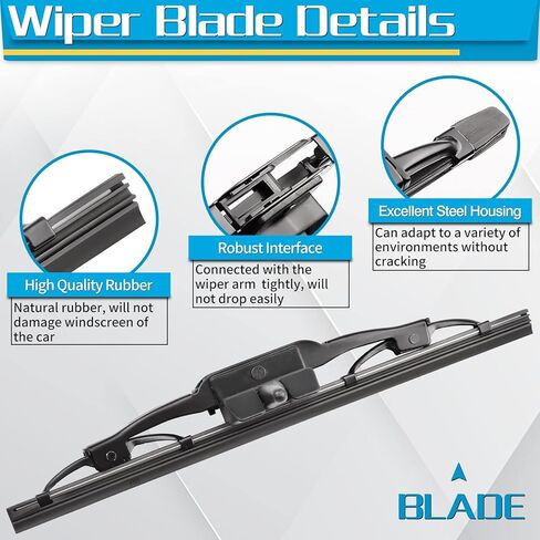 شفرة ممسحة خلفية، بديلة لسيارة Toyota FJ Cruiser 2007-2017 - استبدال مجموعة ممسحة الزجاج الأمامي الخلفية من ZOFFI - نافذة تنظيف من المطاط الطبيعي لجميع المواسم in Kuwait