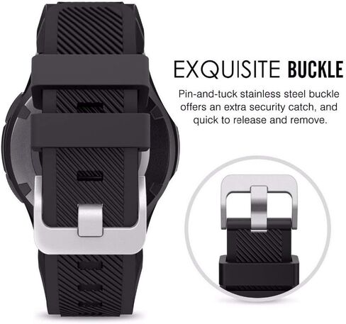 Rugged Silicone Bands for Samsung Galaxy Watch 6/5/4 Band 40mm 44mm/Galaxy Watch 5 Pro 45mm/Galaxy Watch 6/4 Classic 47mm 43mm 46mm 42mm/Galaxy Watch 3 41mm/Active 2/Active,20mm Sport Strap Men Women in Saudi Arabia