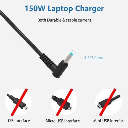 150W HP Zbook Laptop Charger HP OMEN 15 17 HP ZBook Studio G3 G4 G5 G6 G7 G8 ZBook 15 16 17 15u 15v G3 G4 G5 G6 G7 G8 G9 TPN-CA11 TPN-DA09 L32661-001 Computer Ac Adapter 19.5V 7.7A in Saudi Arabia