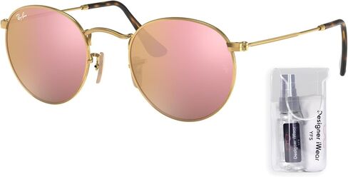 نظارات شمسية مستديرة من Ray-Ban RB3447N للرجال + حزمة مع مجموعة نظارات مجانية من Designer iWear in Kuwait
